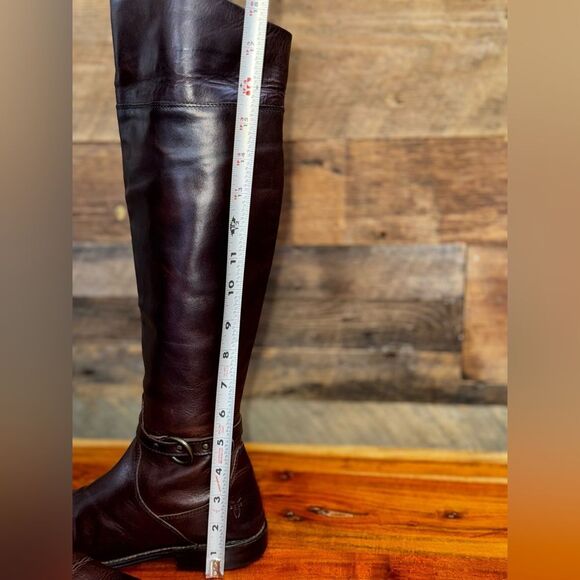 VTG FRYE SHIRLEY CUFFED FASHION RIDING BOOTS DARK BROWN LEATHER US SZ 6 M - Picture 3 of 13